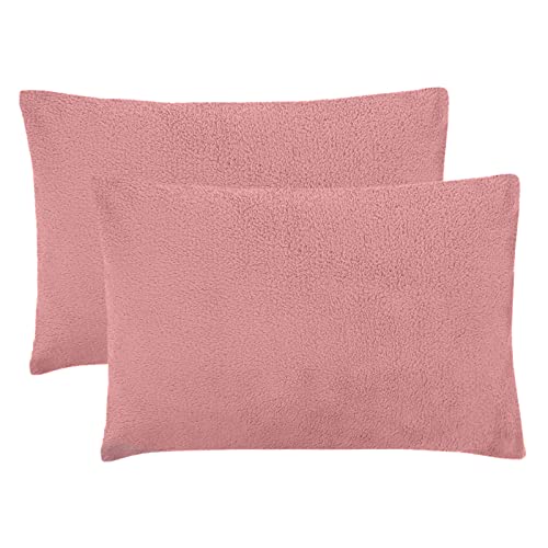 Novali® Novali® Teddy-Fleece Hausfrau Kissenbezug Paar Einfarbig Thermo Warm Gemütlich Super Weich Kissenbezug Bettwäsche Cover