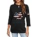 Women Patriotic Flag Printed Shirts 250th Anniversary USA Round Neck Tops Casual 3/4 Sleeve Blouse