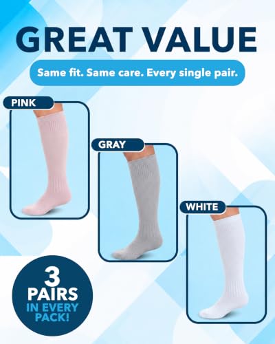 Image of Doctor's Select Bamboo Viscose Light Compression Socks for Women & Men - 3 Pairs, 8-15 mmHg Compression Socks, Knee High