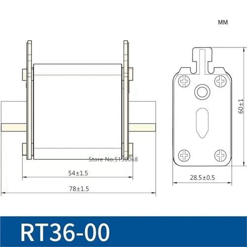 Fusible de resistencia cerámica RT36-00 para evitar sobrecargas en sistemas de distribución de 32A 3
