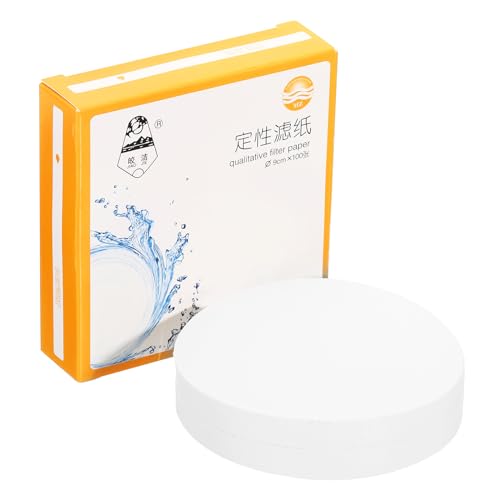 Image of PATIKIL 100Pcs 9cm Qualitative Filter Paper Circles, Fast Speed Round Laboratory Filter Paper Chemical Industrial Oil Testing Funnel Filter Paper