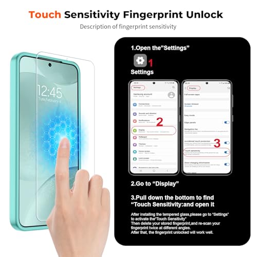 Image of SUPFINE Magnetic for Samsung Galaxy S24 Plus Case / S25 Plus Case with Screen Protector, (Built-in Magnets) (Military Grade Drop Protection) Slim Translucent Shockproof Phone Case,Blue Green