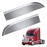 Federedevo 2 PCS Stainless Steel 8' Chop Tops Polished for Kenworth T680/T880 - Sunshade Visors with Anti-Scratch Film
