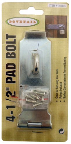 Image of DOVETAIL 4.5 Inch Galvanized Pad Bolt Hasp With Installation Hardware: TH-14871