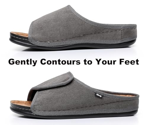 Git-up Women’s Adjustable Cork Slippers with Magic Strap, Non Slip Flat Sandals All Season, Arch Support Sandals for Indoor Outdoor Comfort2