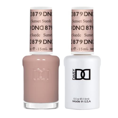 DND Gel Polish Set Sheer Collection UV/LED Gel Polish and Air Dry Nail Lacquer Matching Chip-Free Polish Duo 879 Sunset Suede 0.5 Fl Oz