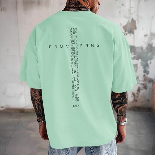 Image of Christian Shirts for Men Vintage Religious Cross Bible Verse T-Shirt Jesus Faith Tshirt Inspirational Graphic Tees