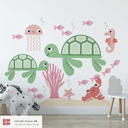 Vinilos decorativos Tortuga de mar para habitación infantil miniatura 3