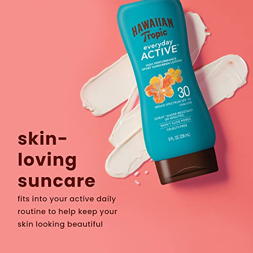 Hawaiian Tropic Everyday Active Lotion Sunscreen Spf 30, 8Oz | Hawaiian Tropic Sunscreen Spf 30, Sunblock, Broad Spectrum Sunscreen, Oxybenzone Free Sunscreen, Water Resistant Sunscreen Spf 30, 8Oz #TOP2
