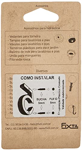 Número 4 com 8Cm Fixtil Num/34 Cromado