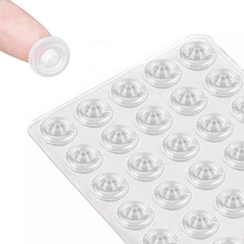 200PCS Cabinet Door Bumpers,Sound Dampening Clear Bumper Pads with Strong Adhesive Back, for Wall and Wooden Floor Cabinet Glass Table Top Bbumpers
