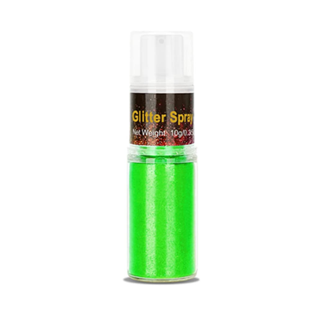 Go Ho UV Green Hair and Body Glitter Spray,St Patricks Day Accessories,UV Effect Glitter Powder Makeup for Hair/Body/Clothes,Dry Loose Sparkle Powder