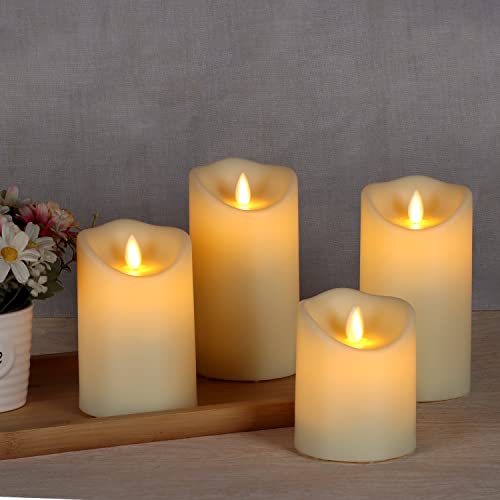 Eloer Flameless Flicking Candles, Outdoor Battery Operated Led Candles With 2 Remote Timer Set Of 6 For Halloween Christmas Wedding Decoration,Waterproof Won't Melt, Moving Flame,D3.25 X H4 5" 6" #TOP1