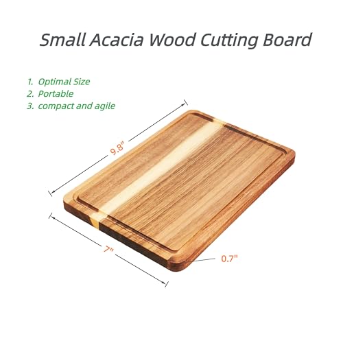 Tabla de cortar madera rectangular 24.9x17.8 cm con ranura miniatura 5