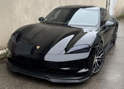 Aileron avant noir mat Porsche Taycan avec revêtement protecteur mat
