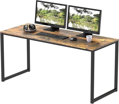 Image of Computer Desk for Home | Wooden Table for Work, Study | Wooden Study Table for Home | Workstation Desk for Laptop PC | Rustic Brown | 120 x 60 x 75 cm