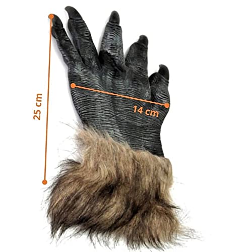 Fantasia Máscara De Látex Lobisomem Lobo + Par De Luvas