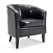 BELLEZE Accent Barrel Chair, Club Tub Sofa Corner Chair with Flared Legs and Cozy Soft Padding for Living Room Bedroom Waiting Room - Black