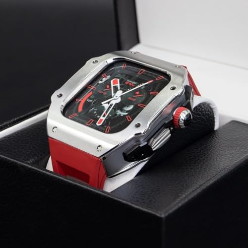 Kit de modificación RM para Apple Watch Ultra con correa de silicona premium y acero resistente 5