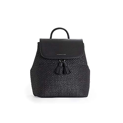 PACO MARTINEZ   Mochila Rafia Solapa Color Negro   27x23 5x12   Mediano