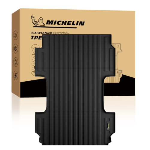 MICHELIN Vehicle Mats for Chevy Silverado/GMC Sierra All-Weather TPE Custom Fit Liner, 2019-2026 Silverado/Sierra 1500 8.2 FT / 98.2" Truck Bed Mat (Not Fit Optional CarbonPro Bed)