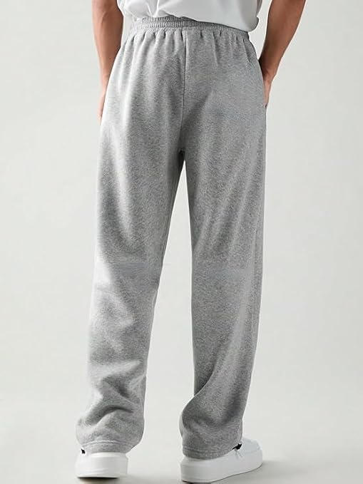 Image of Men's Baggy Track Pants | Oversized Cotton Joggers with Elastic Waistband, 2 Side Pockets & One Zipper Pocket | Relaxed Fit Streetwear, Gym & Casual Wear