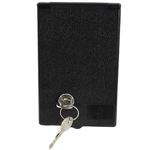 Enchufe de gas exterior MPK rectangular negro con llave para autocaravanas 4