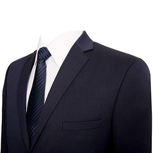 P&L Men's Suit 3 Piece Wool Blend Classic Fit Single Breasted 2 Buttons Blazer & Flat Front Pants & Vest4