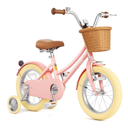 Image of 67i Girls Bike with Training Wheels 12 /14 /16 /20 Inch, Toddler Girl Bicycle for Ages 3-12, Bicicleta para Ninas with Basket, Bell, Adjustable Seat & Handlebar, Padded Seat, Chain Guard