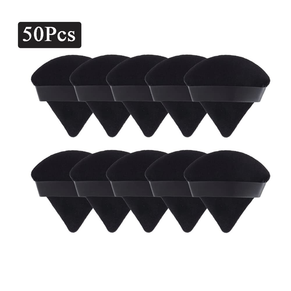 Generico yaoqijie 50 Pezzi Triangolare Velluto Soffio Pizza Farina Mini Trucco Viso Spugna Cosmetici Lavabile Strumento for Il Trucco Leggero Lasting (Color : 50Pcs-Mix)