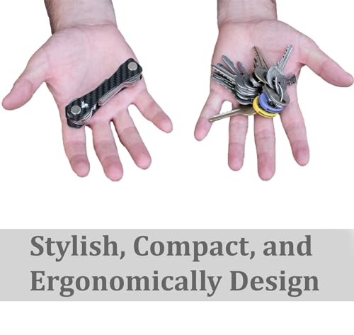 Carbon-Fiber-Compact-Key-Holder-Premium-Smart-Key-Organizer-Keychain-4-20-Keys-Heavy-Duty-Minimalist-Multikey-Folding-Pocket-Keyholder-Durable-Locking-Mechanism-Slick-Slim-Quiet-Profile