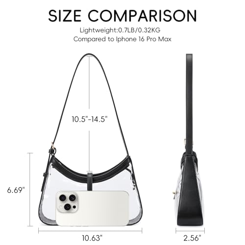 Image of CLUCI Clear Bag for Stadium Events, Clear Purses for Women, Shoulder Bag Hobo Handbag with Adjustable Strap