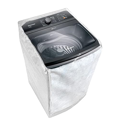 Capa Maquina De Lavar Brastemp 12kg Bwk Zíper Estampada Branca
