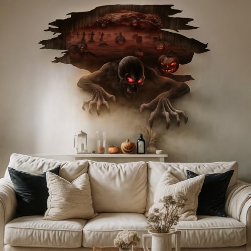 KatchOn, 3D Halloween Floor Decals - Large, 36 x 24 Inch | 3D Floor Stickers for Scary Home Party Decorations | 3D Ghost Halloween Stickers for Scary Halloween Decorations Indoor