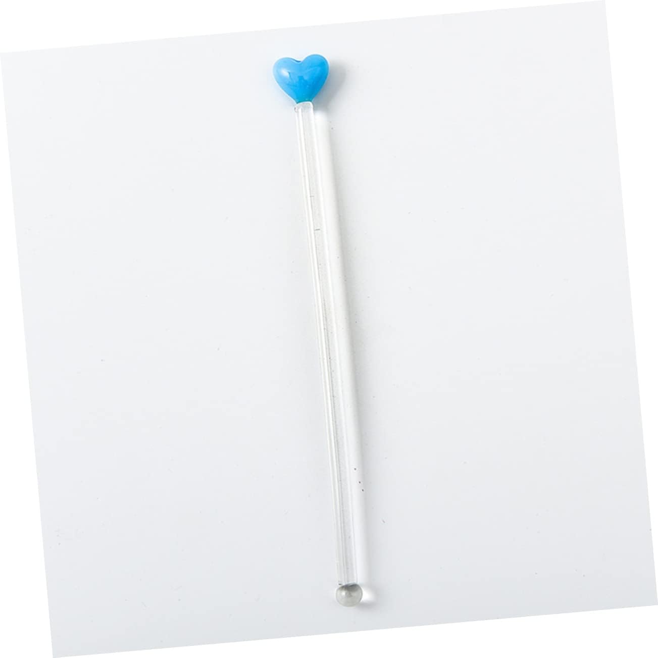 4pcs Heart-shaped Colorful Glass Mixing Sticks Set Multi-function Cocktail and Coffee Stirrers for Juices Milk Tea and Beverages Safe Handmade Bar Supplies Red Sky Blue White Green
