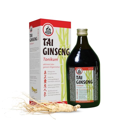 Tai Ginseng Tonikum 500 ml - Ginseng Wurzel Extrakt mit B-Vitaminen & Weißdorn Extrakt, Lebenskraft und Leistungsfähigkeit, für Erwachsene
