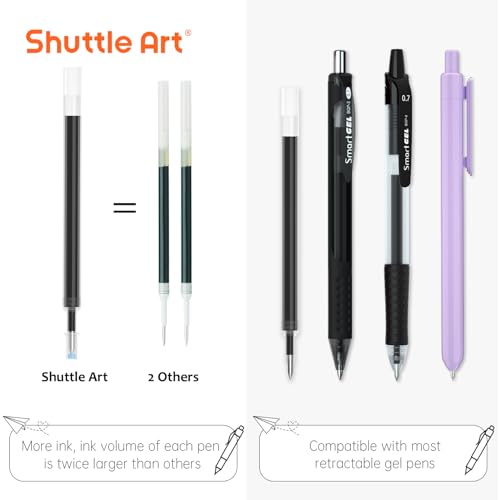 Set de 41 bolígrafos de gel Shuttle Art, tinta negra miniatura 6
