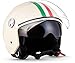 ARMOR HELMETS® AV-63 „Italy Creme“ · Jet-Helm · Motorrad-Helm Roller-Helm Scooter-Helm Moped Mofa-Helm Chopper Retro Vespa · ECE 22.05 Sonnenvisier Schnellverschluss Tasche XL (61-62cm)