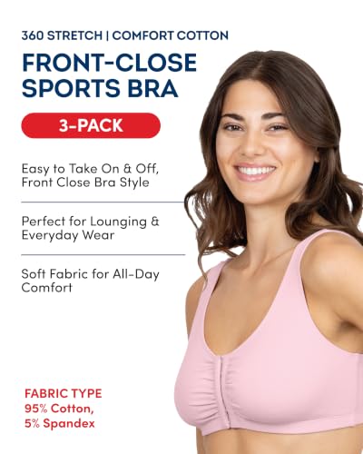 Image of Fruit of the Loom Women's Multi-Pack Front Close Sports Bra