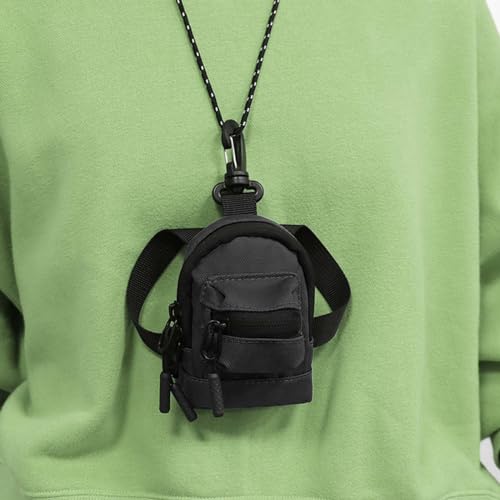 Hanging Neck Pouch Headphone Storage Bag Detachable, Crossbody Bag Earbud Case Card Holder for Camping Travel Hunting Sports, Black4