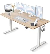 Amazon | FEZIBO 電動 昇降デスク スタンディングデスク 幅152cm 奥行