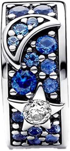 Miniatura 3 de Dijes azules de verano de plata de ley 925 con circonita cúbica para mujeres, pulseras y collares en plata de ley 925, día de la madre