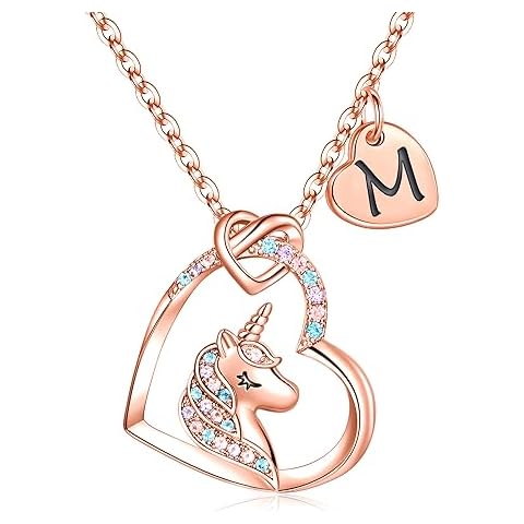 TINGN 14K Rose Gold Unicorn Necklace Cover