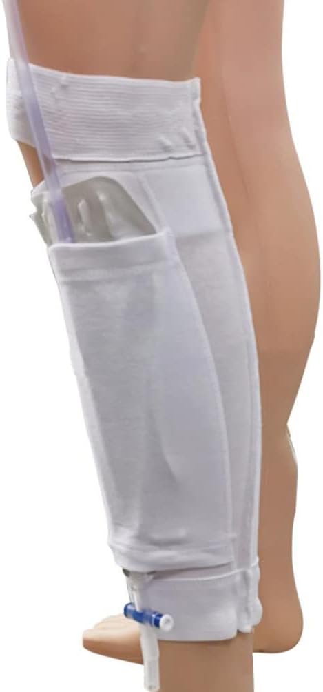 Catheter Leg Bag Holder Calf Catheter Leg Strap Urinary Drainage Tube Holder Catheter Stabilization Device Anti Slip Anti Irritation Catheter Holder Elastic Calf Catheter Brace (S)