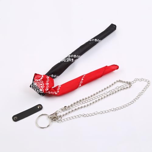Hiphop Kerchief Pants Chain Bandanas Wallet Chain Ribbon Bikers Headscarf Metal Keychain Bag Pants Jewelry4