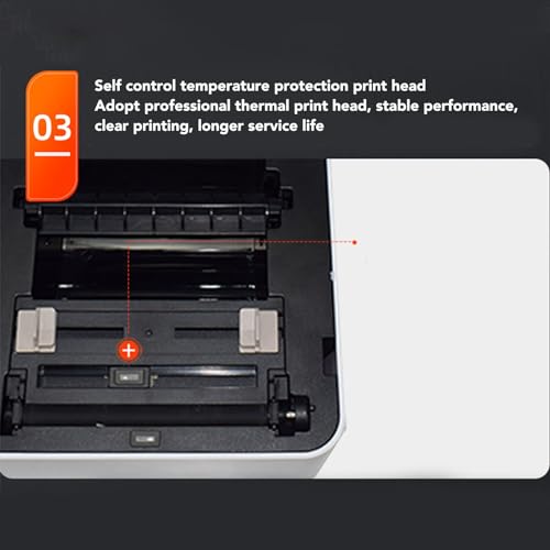 Image of VBESTLIFE Thermal Label Printer, 110mm / s High Speed 2x10 Direct Label Printer 203DPI USB Shipping Label Printer Portable for Small Business, Address, Office, Home (US Plug)