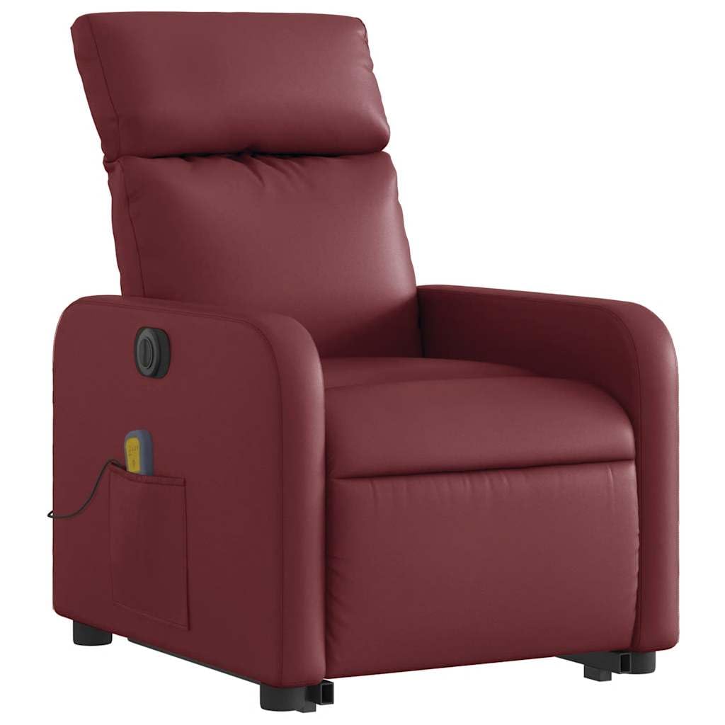 Sillón elevador eléctrico reclinable con masaje por vibración, 6 puntos de masaje, función de elevación e inclinación de 135°, estructura estable de madera y metal,
