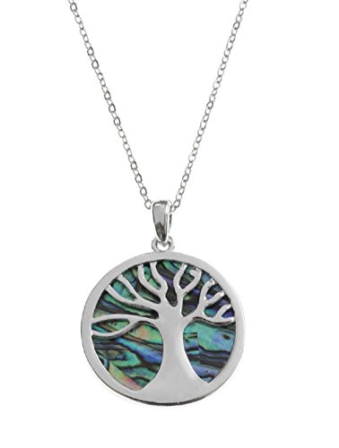 Mirabella BellaMira Silver Abalone Tree of Life Necklace or Earrings Set (as Chosen) Inlaid with Natural Paua Shell Responsibly Sourced from Zealand Gift Boxed Jewellery Mirabella BellaMira Silver Abalone Tree of Life Necklace or Earrings Set (as Chosen) Inlaid with Natural Paua Shell Responsibly Sourced from Zealand Gift Boxed Jewellery
