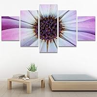 SIGNWIN 5 Panel Canvas Wall Art Botanical Chic Closeup Expressive Multicolor Photography Realism Ultra for Home Decorations Ready to Hang - 60