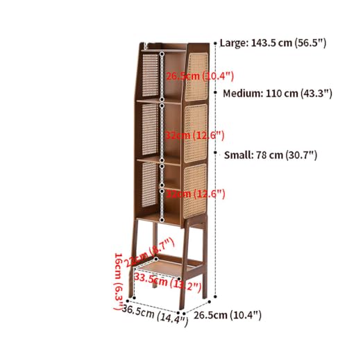 Estantería vertical de pie en bambú para organizar un rincón de lectura 3